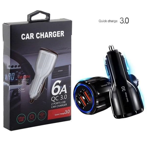 Fast Quick Charge QC3.0 Dual Usb Car Charger 5V New 3.1A 30W 18W Power Adapter Chargers For iphone 11 12 13 14 Samsung Note 10 S22 S23 htc phone Plugs