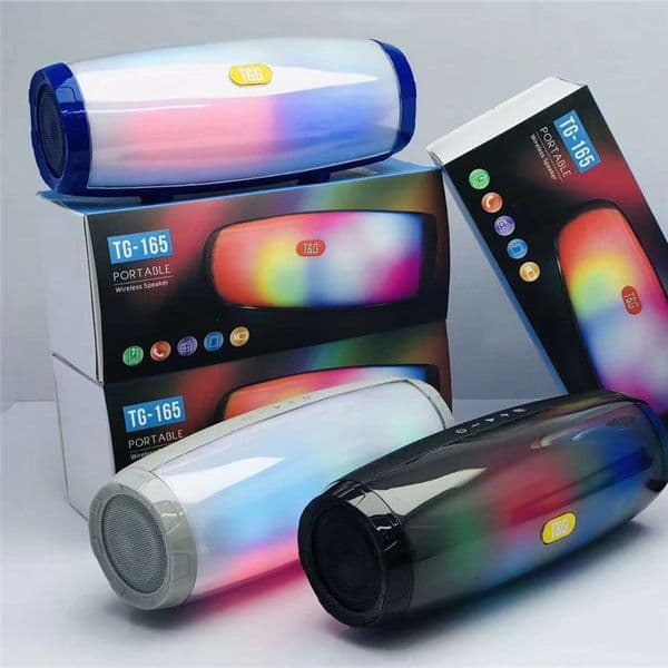 portable wireless TG165 bluetooth speaker led flash music mp3 players super bass waterproof subwoofer SD card player with mic 1200mah L260604