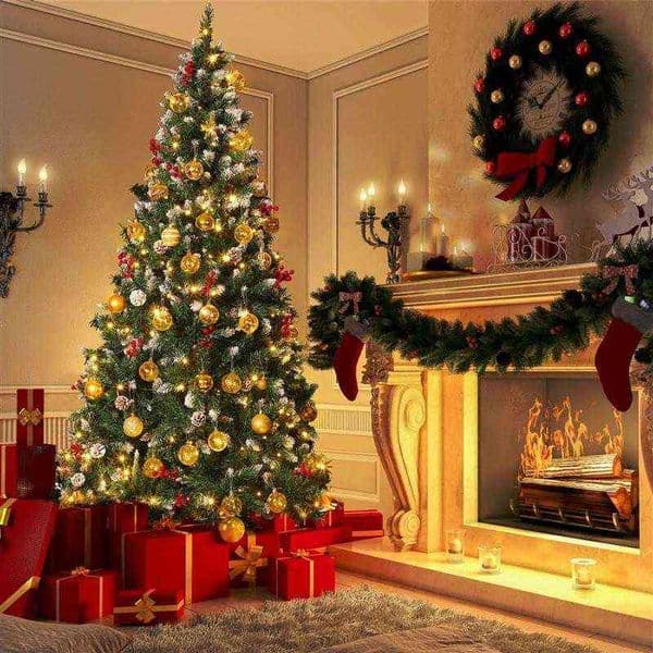 1.8m Christmas Tree With LED String Light Artificial Christmas Trees Christmas Decorations For Home Navidad 2021 (With EU Plug ) L260523