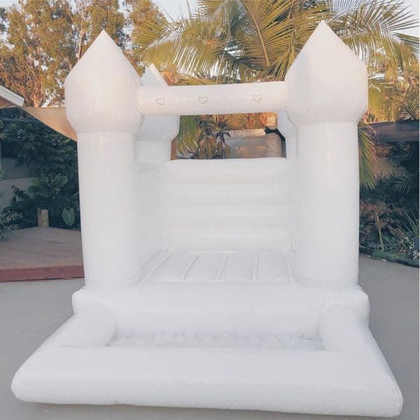 wholesale white and pink Kids ballpit small inflatable bounce house baby jumping bouncy castle toddler jumper bouncer with ball pit include blower free ship