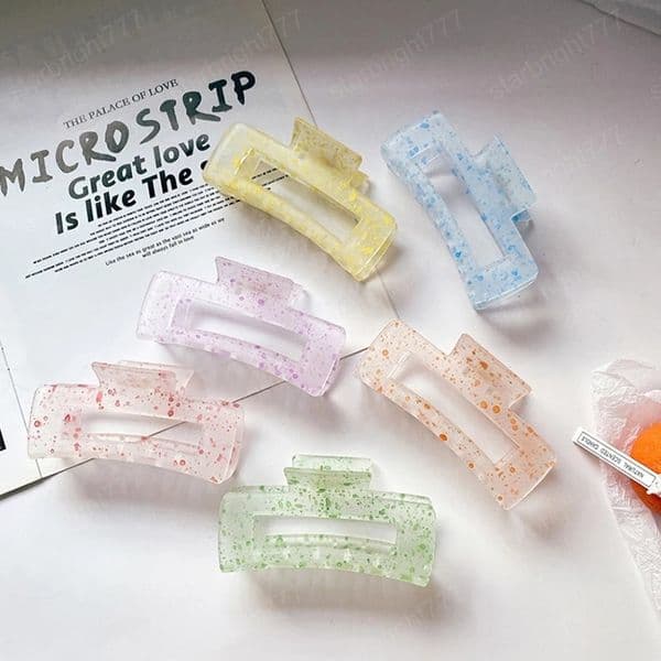 High Quality Geometric Acetate Claws Large Square Matte Clip Grain Clamps Women Hair Accessories
