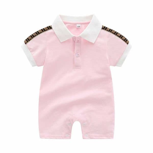 Newborn Rompers Girls and Boy Short Sleeve New Year Cotton Clothes Designer Brand Letter Print Infant Baby Romper Children 26512