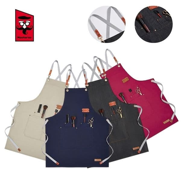 Kitchen Aprons Women Cafe Bakery Barber Cooking Chef Unisex Waterproof Denim Bbq Protective Wear-resistant 210629