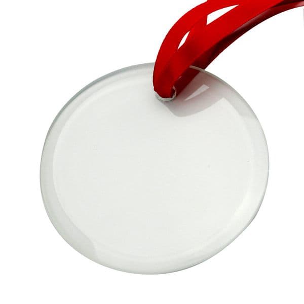 Sublimation Blanks Glass Pendant Christmas Ornaments 3.5inch Single Side Thermal Transfer Ornament Festival Decore Customized Diy Pendants DH0789