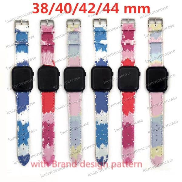 V brand designer Watchband iWatch Band strap 42mm 38mm 40mm 44mm iwatch 2 3 4 5 bands Leather Straps Bracelet drop ship