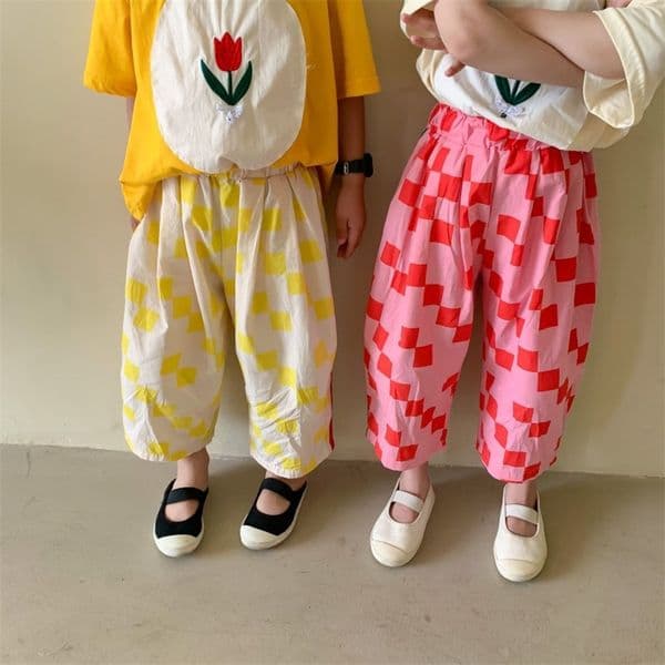 MILANCEL Summer Kids Clothes Cotton Casual Boys Pants Korean Girls Loose Trousers for Brothers and Sisters 220419