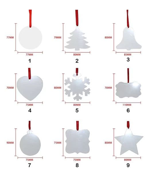 perfume 2026 New Sublimation Blank Christmas Ornament Double-Sided Xmas Tree Pendant Multi Shape Aluminum Plate Metal Hanging cologne Tag Holidays Decoration Cr