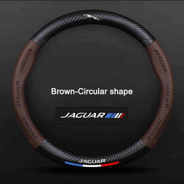 New Carbon Fiber Leather Car Steering Wheel Cover For Jaguar Xf Xkr XType SType FType ETempo FTempo Xk Xfl Xe Xj Car Parts J220808