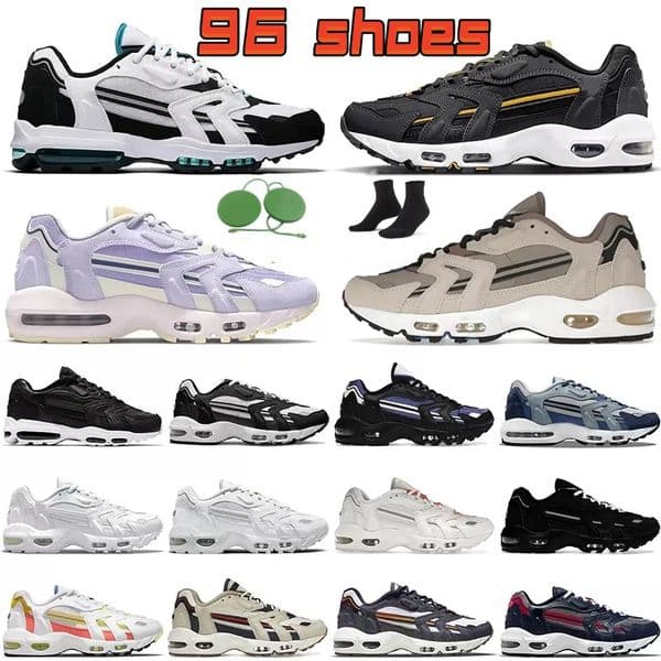 2024 With Sock Tag 96 II 96s mens womens running shoes Triple Black White Light Purple USA Beach Summer Pastels Blackened Blue USA men women trainers sports sneakers