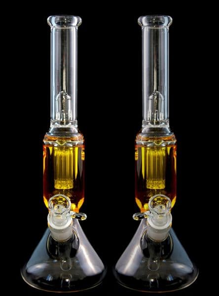 Vintage SYN ZOB HITMAN 15INCH 7mm freezable glycerin Glass BONG Hookah Smoking Pipes Oil Burner with bowl or Banger can put customer LOGO by DHL UPS CNE