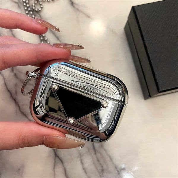 Brand Designers EarphoneCase Cushions For Airpods1 2 3 Pro With Chain And Triangle Shape Popular Luxury Headphone Case Bluetooth HeadsetCase
