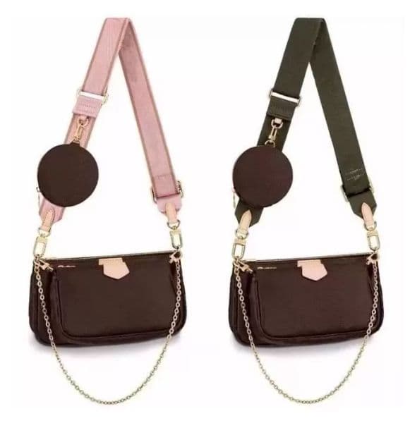 designer luxury handbags bag purses Women favorite mini pochette 3pcs accessories crossbody vintag shoulder bags leather Green belt straps