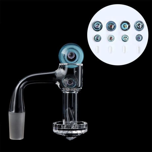 Full Weld Diamond/Faceted Bottom Terp Slurper Quartz Banger with Glass Marbles Sets Beveled Edge Seamless Slurpers Nails