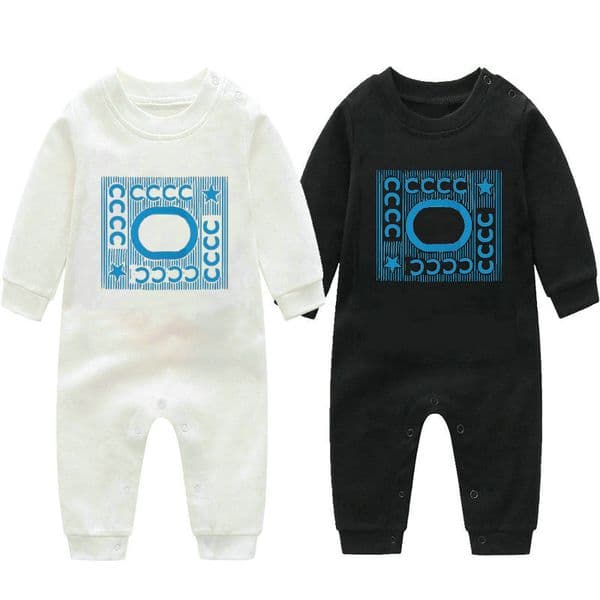 In stock newborn baby Rompers Boys girls Fashion kids designer print luxury pure cotton Long sleeve short sleeve Jumpsuits children's clothing Gu0711