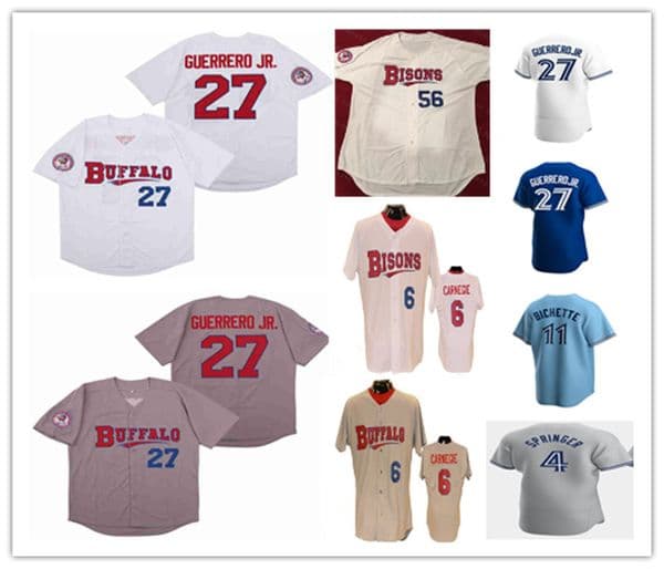 Custom Buffalo Bisons Vladimir Guerrero Jr.Jersey Randal Grichuk Cavan Biggio Patterson Michael De La Cruz Bo Bichette Anthony Alford Lourdes Gurriel Jr.Women Youth