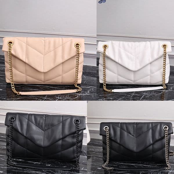 Messenger Bag Soft Handbag Purse Chain Shoulder Bags Cloud Purse Fashion Plain Sheepskin Leather Thread Hardware Letters Flap High Quality