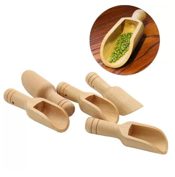 Mini Wooden Scoops Bath Salt Powder Detergent Powder Spoon Candy Laundry Tea Coffee Spoons Eco Friendly Wood Mini Scoops latest C0612B12