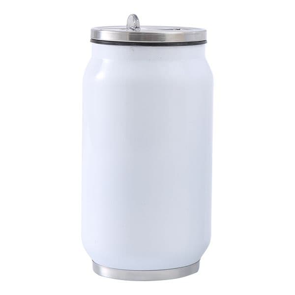 Blank Sublimation Cola Can 500ml DIY Heat Transfer Printing Vacuum Insulated Beer Cup Coffee Bottles with Straws