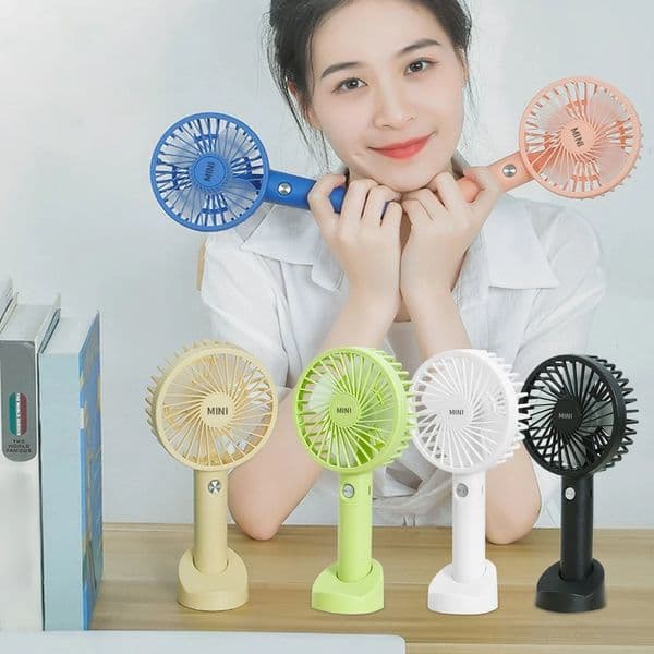 Party Portable USB Rechargeable Fan Mini Handheld Air Cooling Fan Desktop Ventilation Fans With Base 3 Modes For Travel Outdoor Cooler