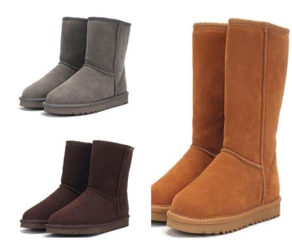 Genuine Leather women boots tall U5815 short middle 5825 soft Sheepskin fur keep warm boots lady Beautiful gift Free transshipment