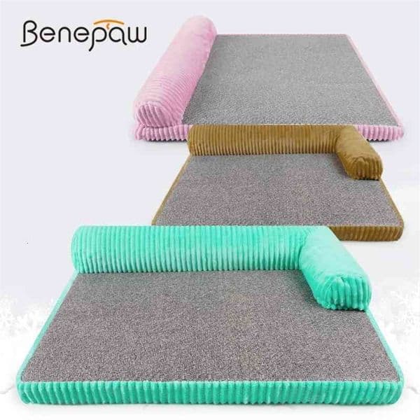 Benepaw Soft Cooling Dog Sofa Bed For Small Medium Dogs Removable Cover Puppy Pet Bed Couch Backrest Cushion Easy To Clean 210401