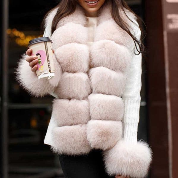 ladies fur sweater women real fur short sweater natural fur cardigan 201103