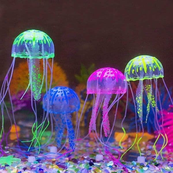 Swim Jellyfish Glowing Artificial Effect Aquarium Decoration Fish Tank Underwater Live Plant Luminous Ornament Aquatic Landscape