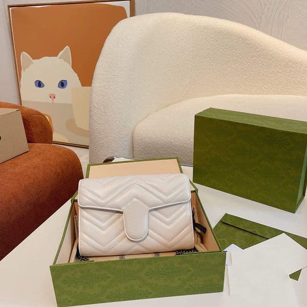Woman Designer Bags Handbags Fashion Pu Hight Quailty Woman Thick Chains Handbag Luxury Messenger Pack Lady Flap Shoulder Bags Designer