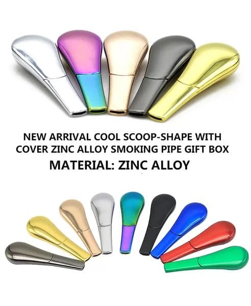 Lowest Fast Smoking Pipes 8 Colors Price Custom Logo Metal Smoking Hand Spoon Pipe GG0531