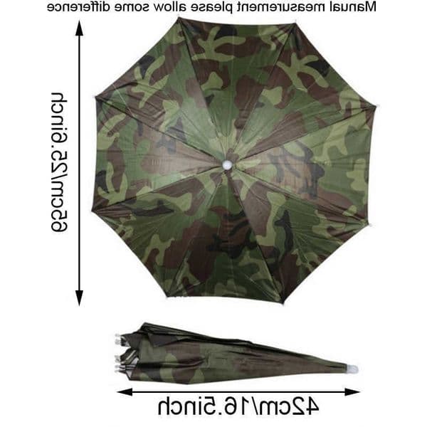 Portable Rain Umbrella Hat Foldable Outdoor Sunshade Waterproof Camping Fishing Golf Gardening Headwear Camouflage Cap Beach Head Hats Hands