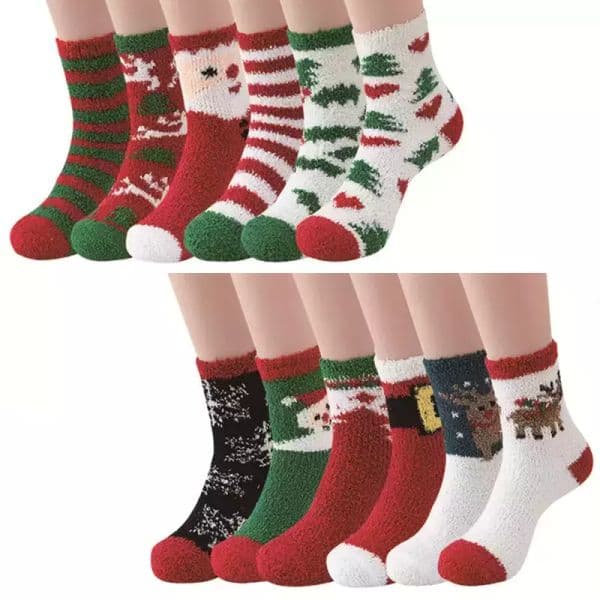 Elk Christmas thickened coral fleece Women Men Lady soc wholesale or sock Winter Christmas-soc