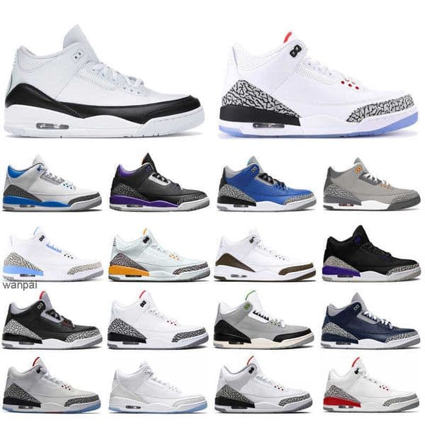 3 Basketball Shoes 3s Racer Blue Cool Grey Court Purple Varsity Royal Hall Of Fame Black Cement mens trainers sport sneakers
