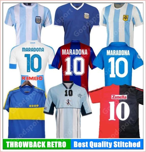 Retro 78 86 85 Maradona Soccer Jerseys 82 83 93 94 81 95 Boca M E S S I 87 Naples Napoli Football Shirt Kids Newells Old Boys Classic
