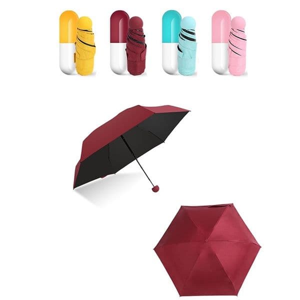 Creative Quality Capsule Mini Pocket Umbrella Clear Windproof Folding Women Compact Rain LG2928 220426