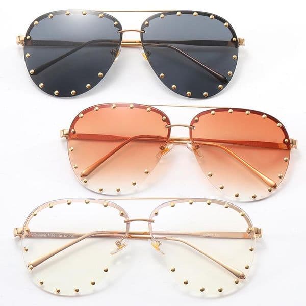 Metal High-Definition Sunglasses Rivet Sunglasses MenS And WomenS Universal Toad Glasses Candy Colors