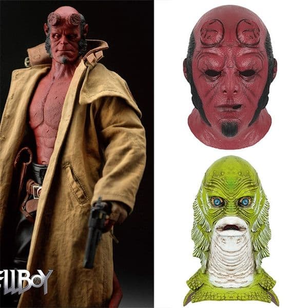 Party Masks Monster Fish Creature Mask Halloween Dress Up Latex Novelty Costume Rubber Full Head 220826