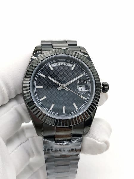 Fashion Men's Automatic Wristwatches Full Black Stainless Steel Mens Mechanical Watch 41mm Daydate Man Wristwatch High Quality Sports Designer Male Wristwatches