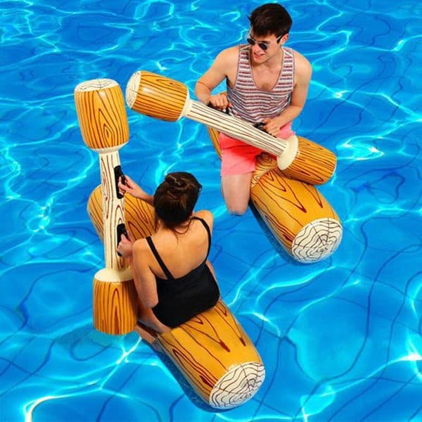 4Pcs Inflatable Pool Battle Log Rafts Games Outdoor for Kids Ages 812 Adults Fighting Float Row Toys Beach Party Favors Summer