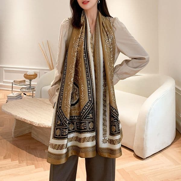 womens scarf Floral shawl wrap autumn and summer Fashion silk scarves classic long suquar ladies soft180-60cm