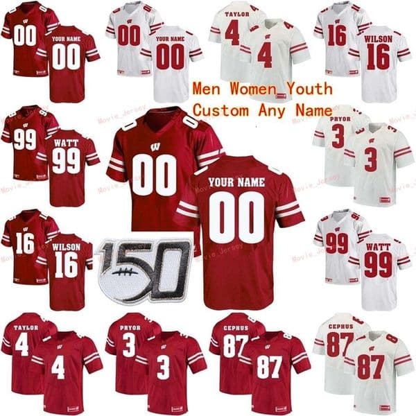 Stitched Custom 37 Garrett Groshek 4 AJ Taylor 42 TJ Watt 45 Alec Ingold Wi College Men Women Youth Jersey