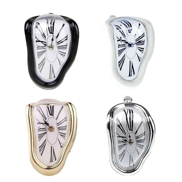 Novel Surreal Melting Distorted Wall Clocks Surrealist Salvador Dali Style Watch Decoration Gift for Home Garden 220606XJ250716