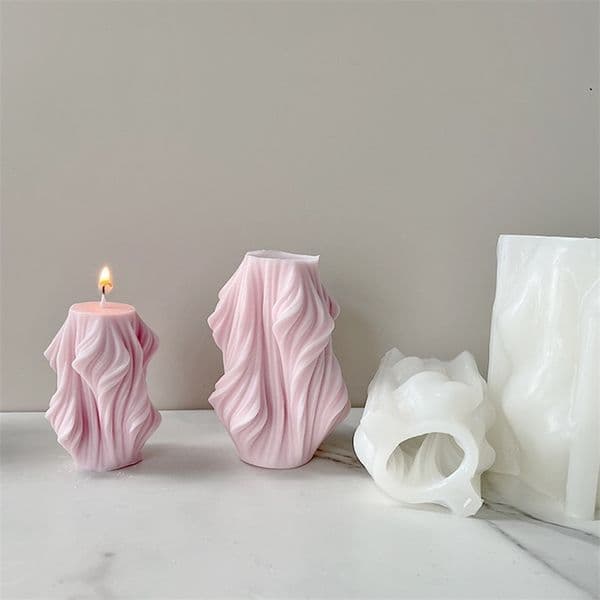 Creative Tree Root Silicone Candle Geometric Wave Rotating Scented Mould Set Columnar Bakery Pastry Resin Plaster Mold Gift 220610