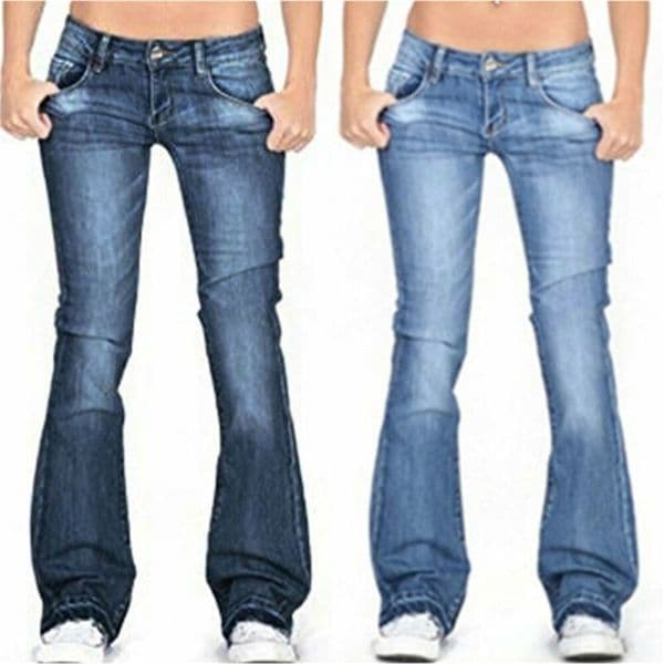 Skinny Flared Jeans Fashion Denim Pants Bootcut Bell Bottoms Stretch Trouser Woman Low Rise 220701