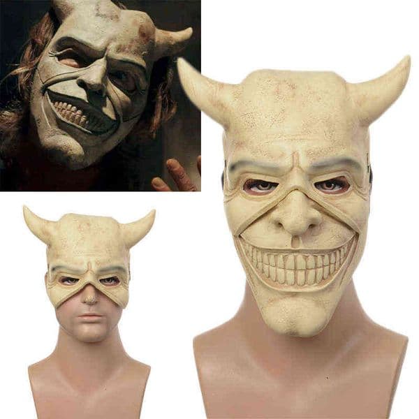Movie The Black Phone The Grabber Latex Mask Cosplay Costume Adult Unisex Demon Scary Masks Halloween Accessories Props T220727