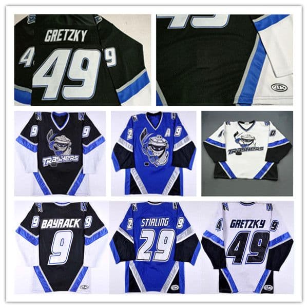 Danbury Trashers UHL Hockey Jersey Custom 49 Brent Gretzky 29 Scott Stirling 9 Mike Bayrack 42 Brad Wingfield 16 Mike Rupp 17 GALANTE 28 Jon Mirasty 44 Kelly 23 McCartin