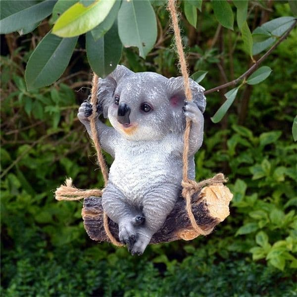 1pc Garden Yard Decoration Simulation Koala Panda Statue Animals Sculpture Resin Crafts Home Decoration Ornament T200331