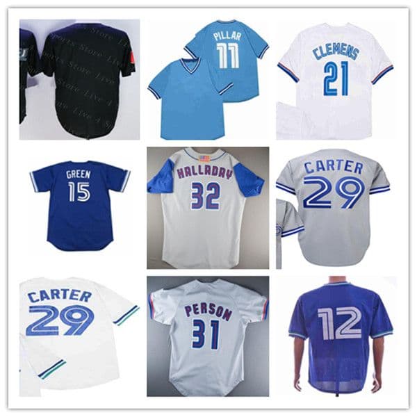 Toronto Baseball Jersey Retro Roy Halladay Joe Carter Roberto Alomar Jose Bautista Kevin Pillar Paul Molitor Bo Bichette George Springer Guerrero Jr. ROGER CLEMENS