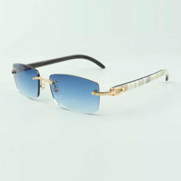 Classic best-selling rimless sunglasses pure natural mixed horn sunglasses buffs sunglasses3524012 56-18mm Q260608