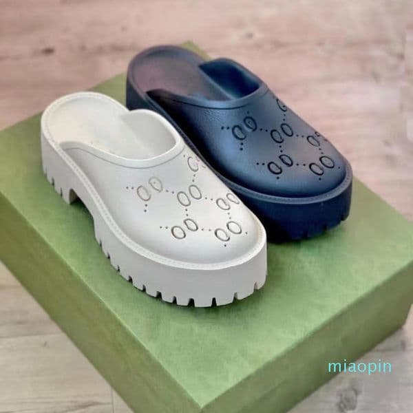 Women's platform perforated G sandal Summer Shoe Top designer womens slippers Candy colors Clear High Heel Height 2.2 Inch NO311