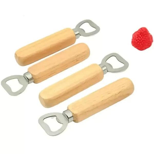 Stainless Steel Wood Handle Wine Beer Bottle Openers Soda Glass Cap Bottle Opener Kitchen Bar Tools